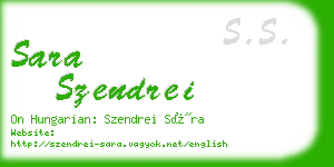 sara szendrei business card